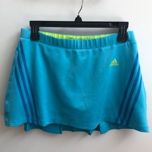 Adidas Three Stripe Supernova ClimaCool Skort in RARE Turquoise / Chartreuse M